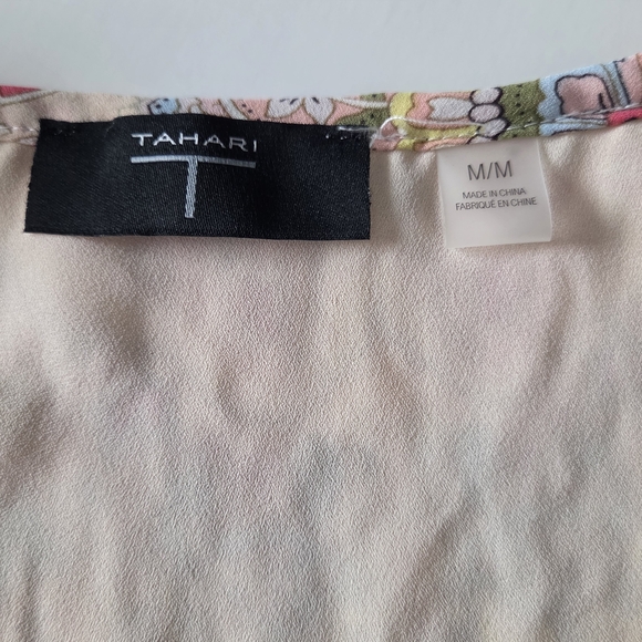 T Tahari Women's Pink Pleated Belted Faux-Wrap Maxi Dress Size M - Picture 11 of 14